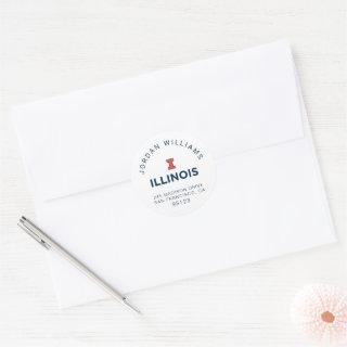 University of Illinois Logo and Wordmark Combinati Classic Round Sticker