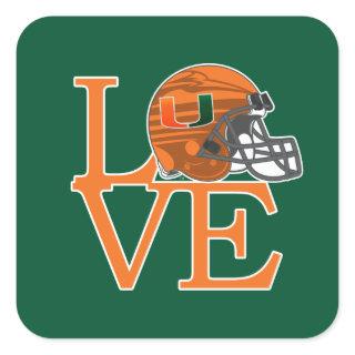 University of Miami Love Square Sticker