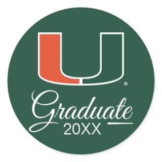 University of Miami Primary | Graduation Classic Round Sticker