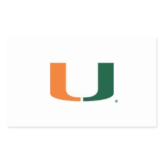 University of Miami U Rectangular Sticker