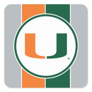 University of Miami U Square Sticker