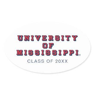 University of Mississippi | Block Type Oval Sticker