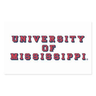University of Mississippi | Block Type Rectangular Sticker