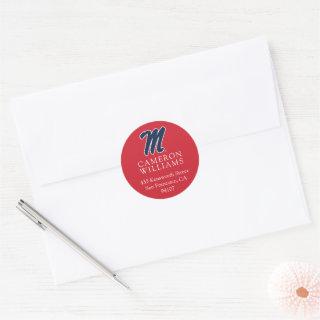 University of Mississippi | Script M Classic Round Sticker