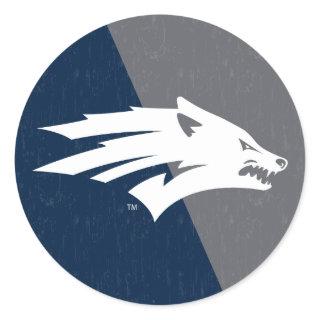University of Nevada Color Block Distressed Classic Round Sticker