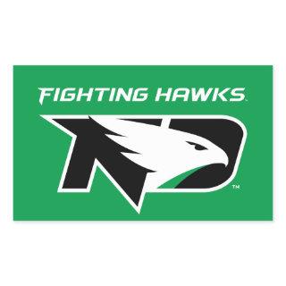 University of North Dakota with Logo Rectangular Sticker