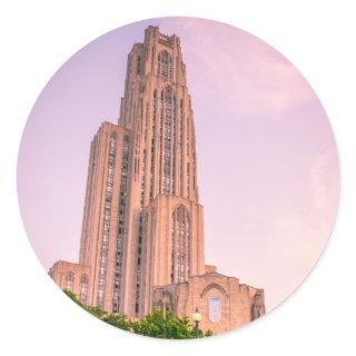 University of Pittsburgh Cathedral of Learning Can Classic Round Sticker