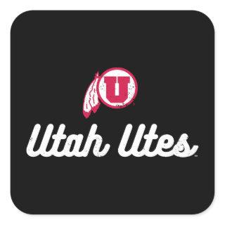 University of Utah | Vintage Script Utes Square Sticker