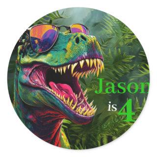 Unleash Your Inner Dinosaur Lover with Cool TRex  Classic Round Sticker