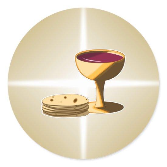 Unleavened Bread and Wine The Last Supper Easter Classic Round Sticker