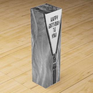 Unzipped Zipper in Brushed Metal Design Wine Box