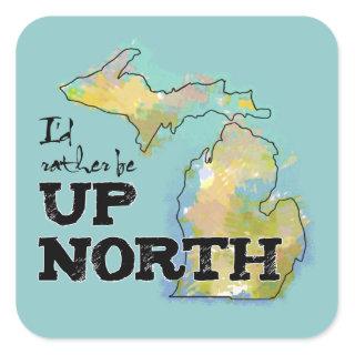 Up North Michigan Colorful Illustration Sticker
