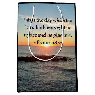 UPLIFTING PSALM 118:24 SUNRISE PHOTO DESIGN MEDIUM GIFT BAG