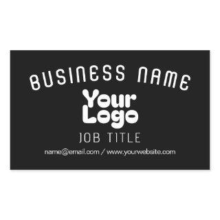Upload Logo | Black & White (editable) Rectangular Sticker