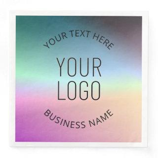 Upload Logo | Colorful Changing Gradient Colors  Paper Dinner Napkins