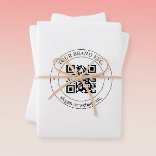 Upload Your QR Code & Editable Text Black White  Sheets