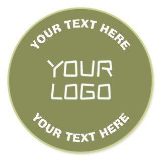 Uploaded Logo or Design & Editable Text Any Color Classic Round Sticker