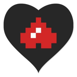 Upside Down 8 Bit Pixel Heart Heart Sticker