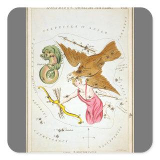 Urania's Mirror, Vintage Astronomy Celestial Map Square Sticker
