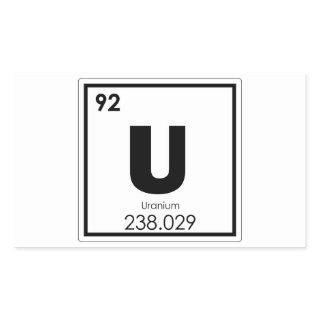 Uranium chemical element symbol chemistry formula rectangular sticker