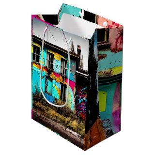 Urban Art Abandoned Graffiti Building   Medium Gift Bag