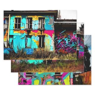 Urban Art Abandoned Graffiti Building    Sheets