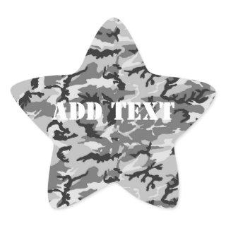 Urban Camouflage - Black & Grey Star Sticker