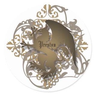 Urban Fantasy Bronze Griffin Add Name Stickers