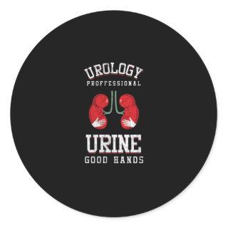 Urologist Urine Good Hands Urology Puns Urology Classic Round Sticker