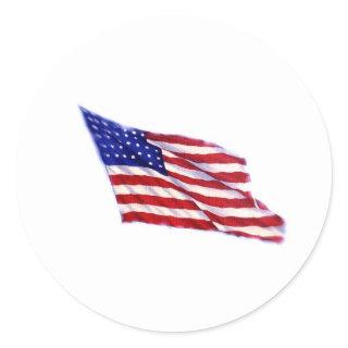 US - American Flag Classic Round Sticker