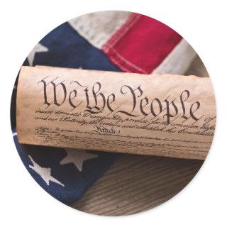 US Constitution Classic Round Sticker