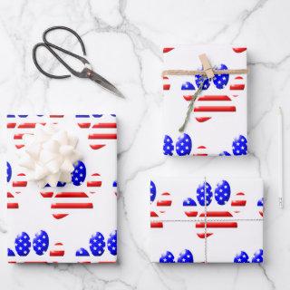 US Flag Dog Paw Print Pattern   Sheets