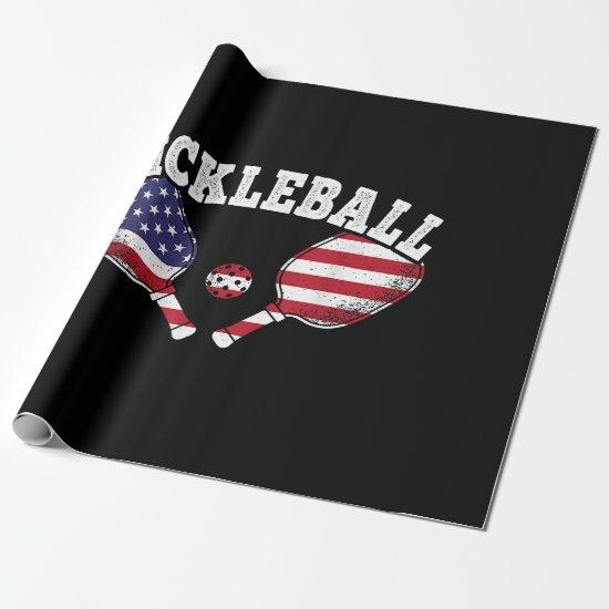 US Flag Pickleball Player Vintage Pickle Ball Love