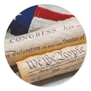 US Founding Documents Classic Round Sticker