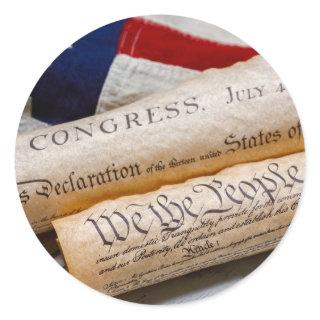 US Founding Documents Classic Round Sticker