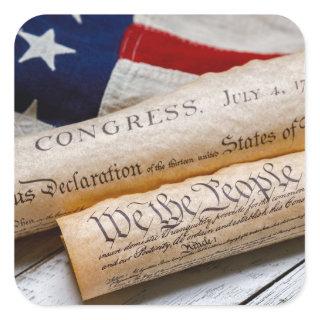 US Founding Documents Square Sticker