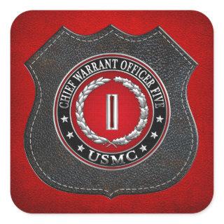 US Marines: Chief Warrant Five (USMC CWO-5) [3D] Square Sticker