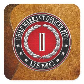 US Marines: Chief Warrant Five (USMC CWO-5) [3D] Square Sticker