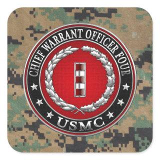 US Marines: Chief Warrant Four (USMC CWO-4) [3D] Square Sticker