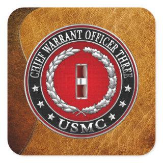 US Marines: Chief Warrant Three (USMC CWO-3) [3D] Square Sticker
