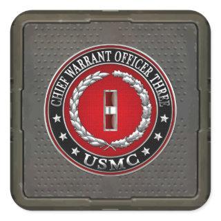 US Marines: Chief Warrant Three (USMC CWO-3) [3D] Square Sticker