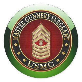US Marines: Master Gunnery Sergeant (USMC MGySgt) Classic Round Sticker