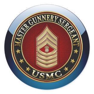 US Marines: Master Gunnery Sergeant (USMC MGySgt) Classic Round Sticker