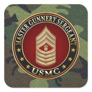 US Marines: Master Gunnery Sergeant (USMC MGySgt) Square Sticker