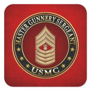 US Marines: Master Gunnery Sergeant (USMC MGySgt) Square Sticker