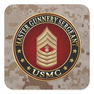 US Marines: Master Gunnery Sergeant (USMC MGySgt) Square Sticker