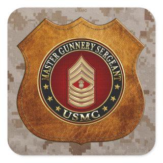 US Marines: Master Gunnery Sergeant (USMC MGySgt) Square Sticker