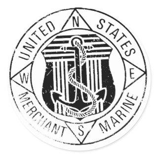 US Merchant Marines by: David Lee Classic Round Sticker