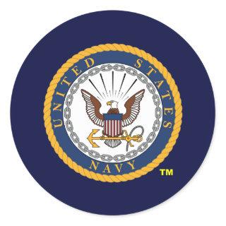 US Navy Emblem Classic Round Sticker