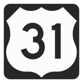 US Route 31 Sign Square Sticker